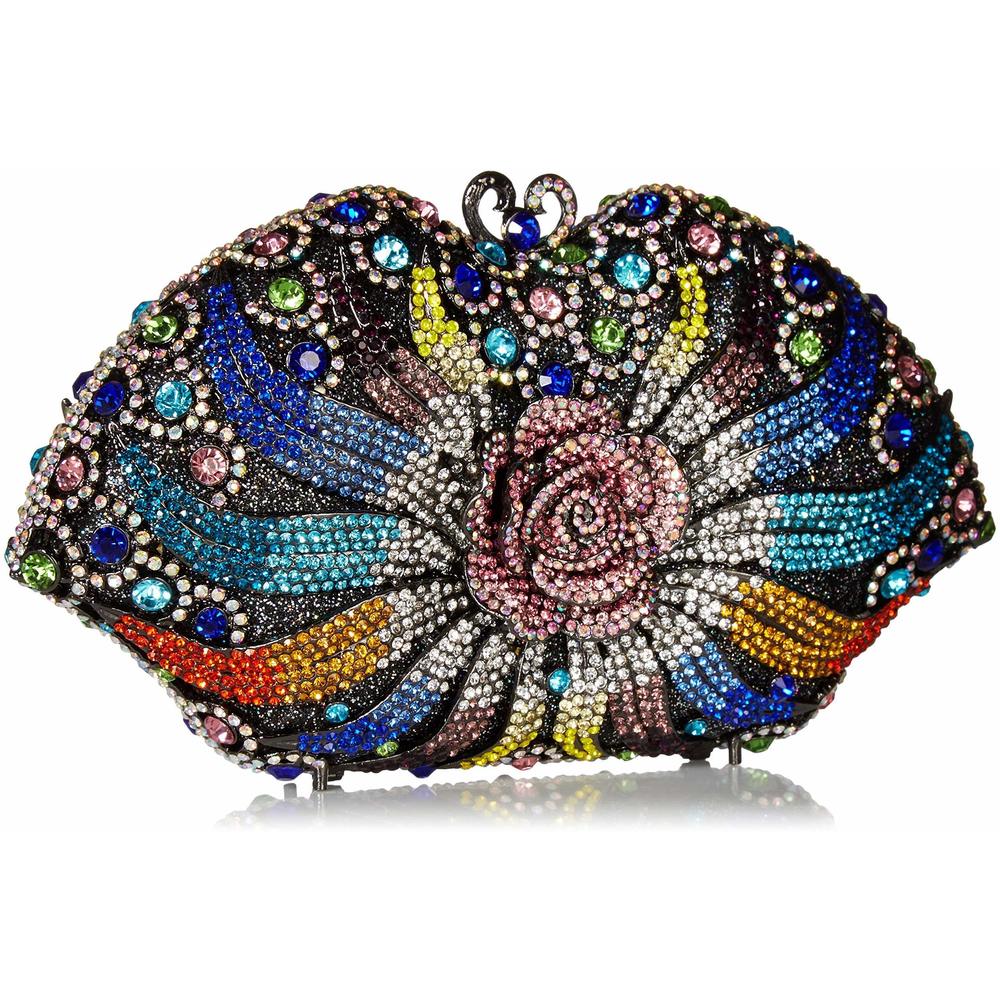mal 3D Flower Rhinestone Crystal Clutch Evening Wedding Bag >:) - Picture 2 of 6